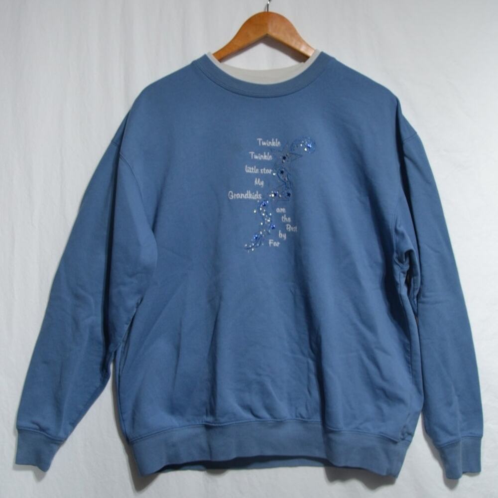 Vintage MC Sportswear Twinkle Little Star Blue Grandma Sweatshirt